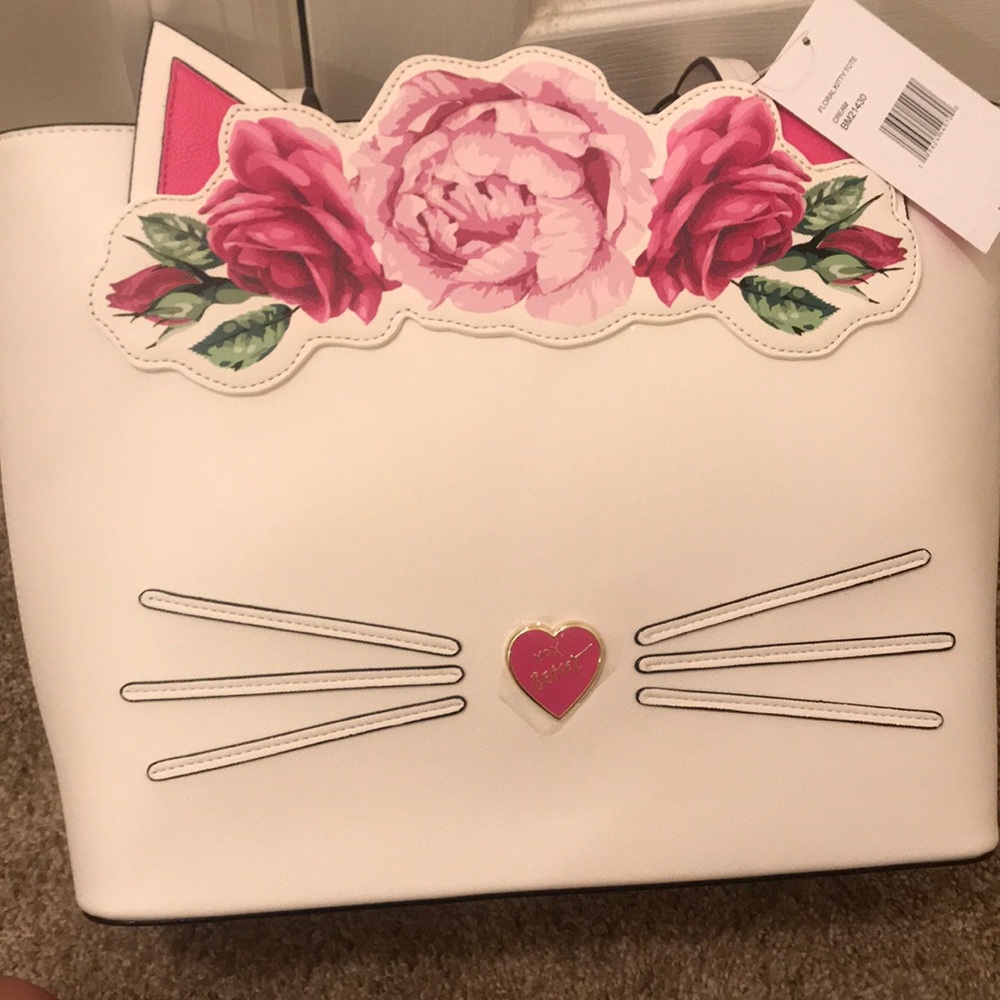 NWT Betsey Johnson Floral Kitty Tote 🐱 🌸